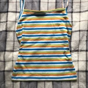 Vintage Y2K multicoloured striped tank top